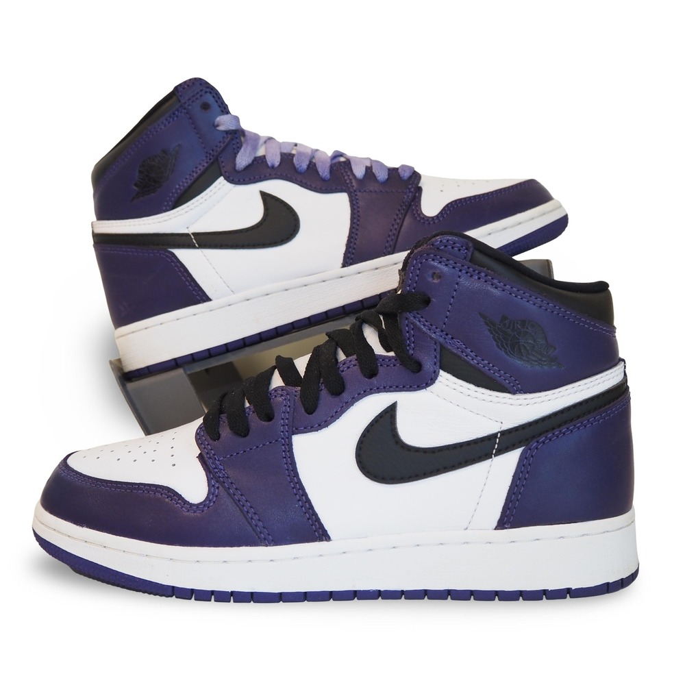 Air Jordan 1 Retro High OG GS Court Purple 2.0 Youth 6.5 Women 8 575441-500